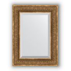 Зеркало с фацетом в багетной раме - вензель бронзовый 101 мм, 59 х 79 см, Evoform - фото 6050543