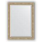 Зеркало с фацетом в багетной раме - состаренное серебро с плетением 70 мм, 73 х 103 см, Evoform - фото 6050549