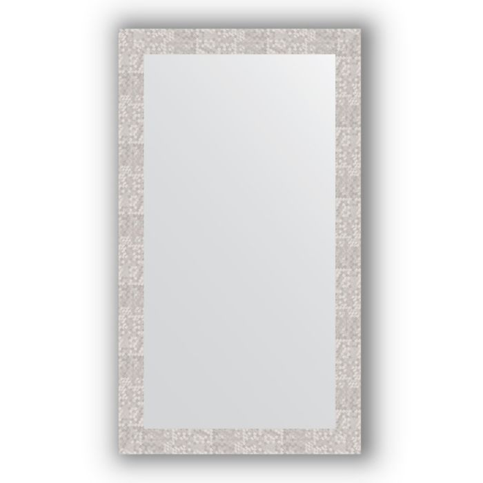 Зеркало в багетной раме - соты алюминий 70 мм, 66 х 116 см, Evoform