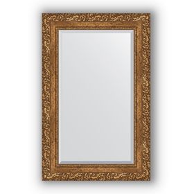 Зеркало с фацетом в багетной раме - виньетка бронзовая 85 мм, 55 х 85 см, Evoform