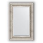 Зеркало с фацетом в багетной раме - римское серебро 88 мм, 56 х 86 см, Evoform - фото 6050565