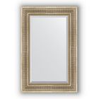 Зеркало с фацетом в багетной раме - серебряный акведук 93 мм, 57 х 87 см, Evoform - фото 6050576