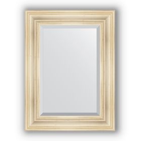 Зеркало с фацетом в багетной раме - травленое серебро 99 мм, 59 х 79 см, Evoform