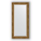 Зеркало с фацетом в багетной раме - состаренное бронза с плетением 70 мм, 53 х 113 см, Evoform - фото 306897291