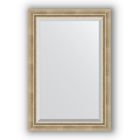 Зеркало с фацетом в багетной раме - состаренное серебро с плетением 70 мм, 63 х 93 см, Evoform - фото 306897296