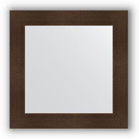 Зеркало в багетной раме - бронзовая лава 90 мм, 70 х 70 см, Evoform