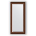 Зеркало с фацетом в багетной раме - орех 65 мм, 52 х 112 см, Evoform - фото 306897365