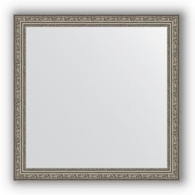 Зеркало в багетной раме - виньетка состаренное серебро 56 мм, 74 х 74 см, Evoform