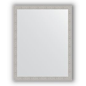 Зеркало в багетной раме - волна алюминий 46 мм, 71 х 91 см, Evoform
