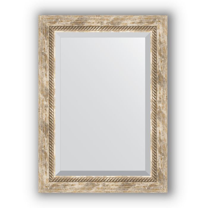 Зеркало с фацетом в багетной раме - прованс с плетением 70 мм, 53 х 73 см, Evoform