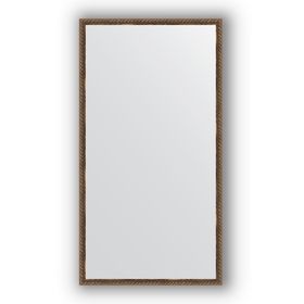 Зеркало в багетной раме - витая бронза 26 мм, 58 х 108 см, Evoform