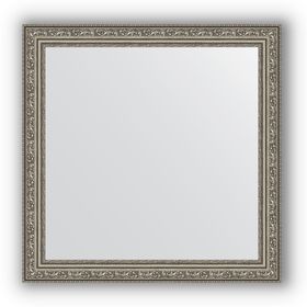 Зеркало в багетной раме - виньетка состаренное серебро 56 мм, 64 х 64 см, Evoform
