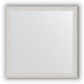 Зеркало в багетной раме - чеканка белая 46 мм, 71 х 71 см, Evoform