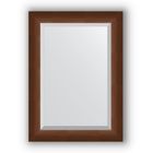 Зеркало с фацетом в багетной раме - орех 65 мм, 52 х 72 см, Evoform - фото 306897450