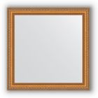 Зеркало в багетной раме - золотые бусы на бронзе 60 мм, 65 х 65 см, Evoform - фото 306897451
