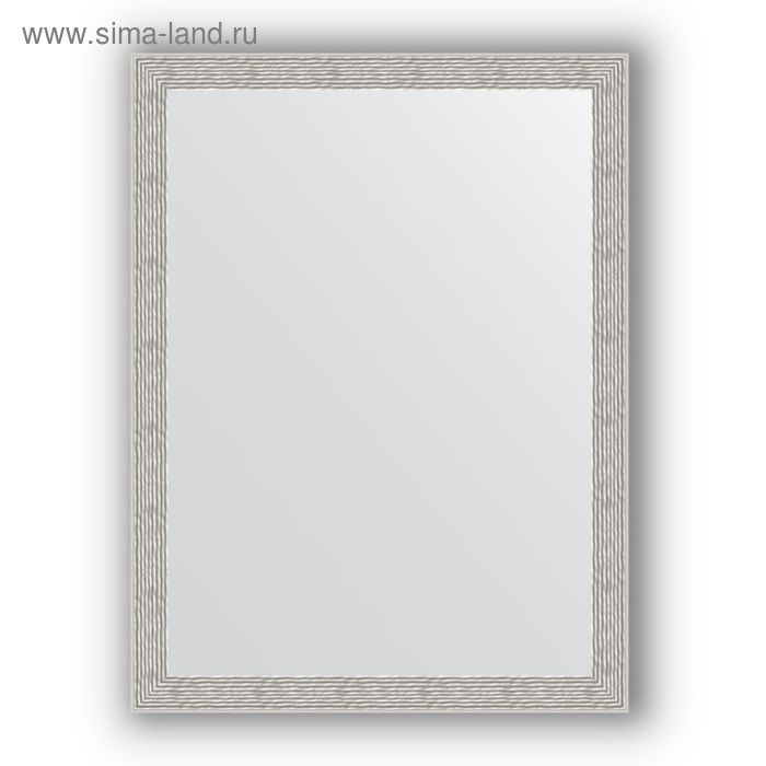 Зеркало в багетной раме - волна алюминий 46 мм, 61 х 81 см, Evoform - Фото 1