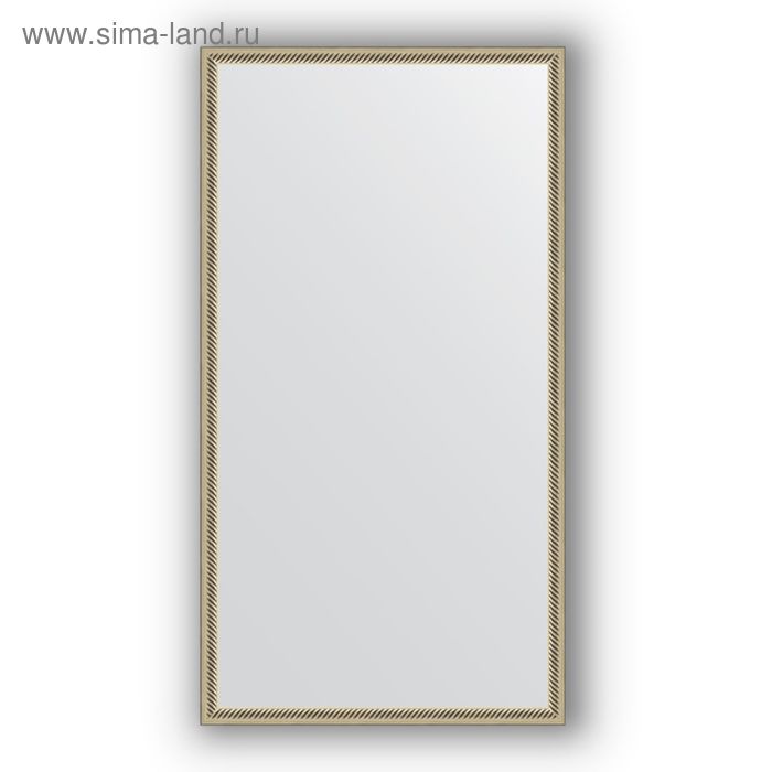 Зеркало в багетной раме - витое серебро 28 мм, 58 х 108 см, Evoform - Фото 1