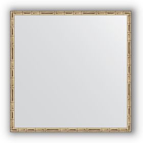 Зеркало в багетной раме - серебряный бамбук 24 мм, 67 х 67 см, Evoform