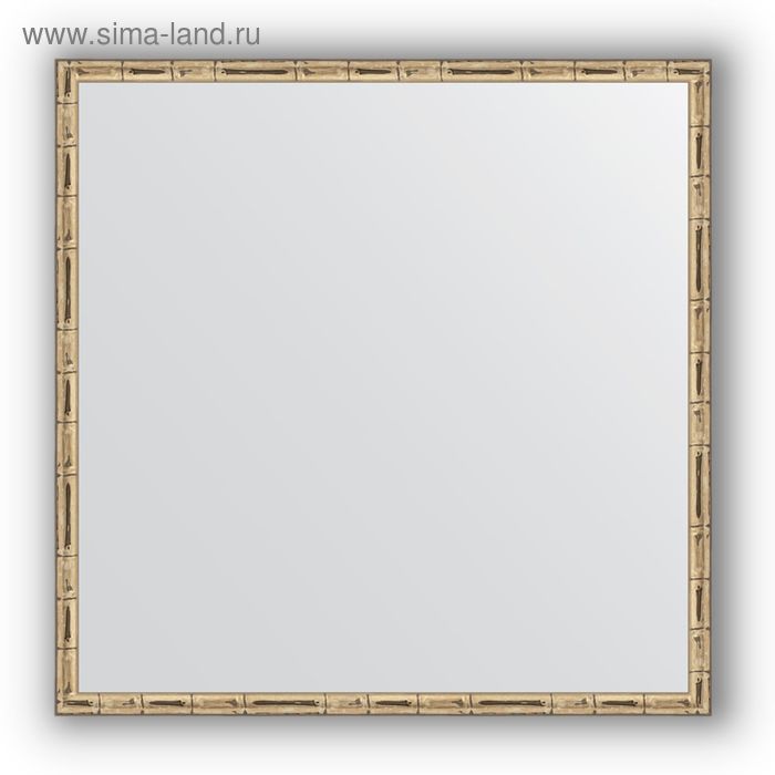 Зеркало в багетной раме - серебряный бамбук 24 мм, 67 х 67 см, Evoform - Фото 1