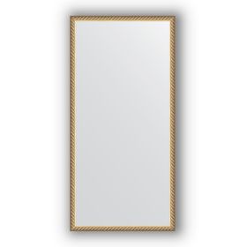 Зеркало в багетной раме - витая латунь 26 мм, 48 х 98 см, Evoform