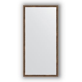 Зеркало в багетной раме - витая бронза 26 мм, 48 х 98 см, Evoform