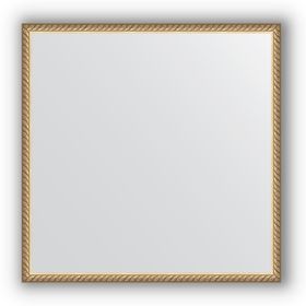 Зеркало в багетной раме - витая латунь 26 мм, 68 х 68 см, Evoform