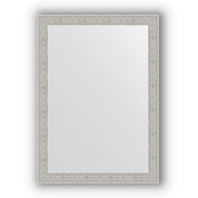 Зеркало в багетной раме - волна алюминий 46 мм, 51 х 71 см, Evoform