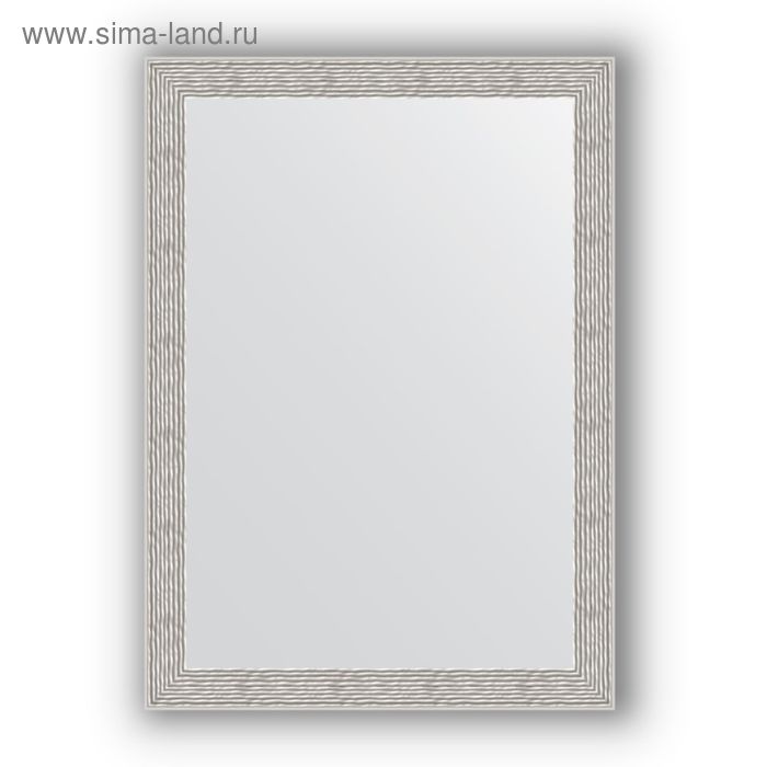 Зеркало в багетной раме - волна алюминий 46 мм, 51 х 71 см, Evoform - Фото 1