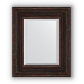 Зеркало с фацетом в багетной раме - тёмный прованс 99 мм, 49 х 59 см, Evoform