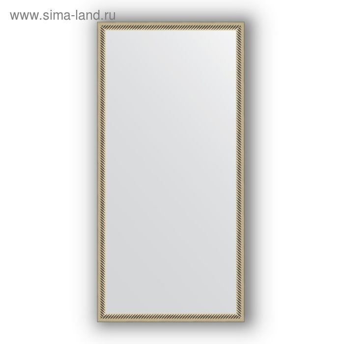 Зеркало в багетной раме - витое серебро 28 мм, 48 х 98 см, Evoform - Фото 1