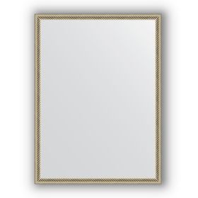 Зеркало в багетной раме - витое серебро 28 мм, 58 х 78 см, Evoform