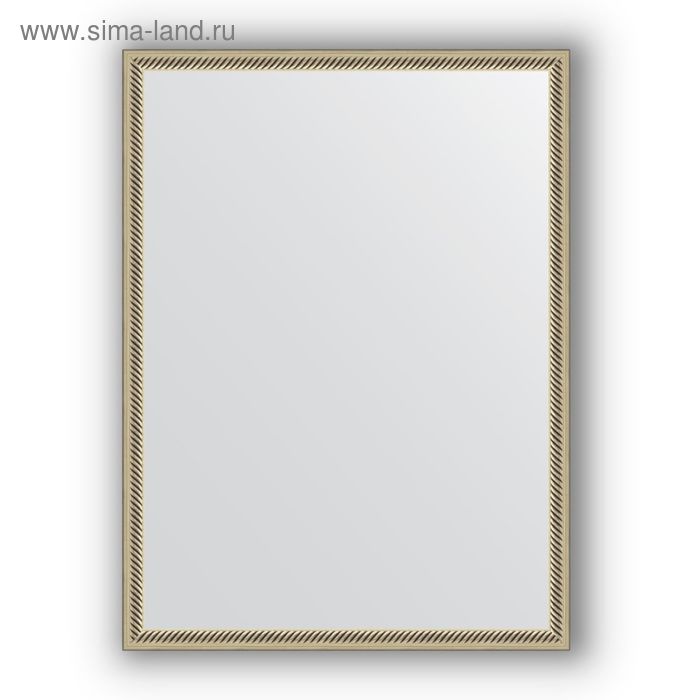 Зеркало в багетной раме - витое серебро 28 мм, 58 х 78 см, Evoform - Фото 1