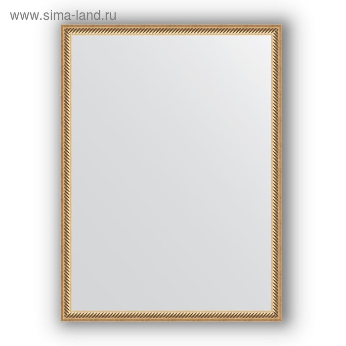 Зеркало в багетной раме - витое золото 28 мм, 58 х 78 см, Evoform - Фото 1