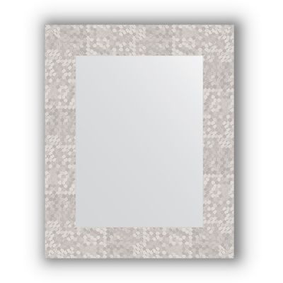 Зеркало в багетной раме - соты алюминий 70 мм, 43 х 53 см, Evoform