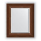 Зеркало с фацетом в багетной раме - орех 65 мм, 42 х 52 см, Evoform - фото 306897551
