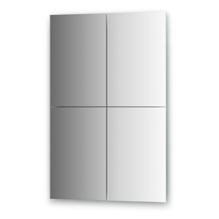 Зеркальная плитка с фацетом 5 мм, - комплект 4 шт прямоугольник 30 х 45 см, серебро Evoform