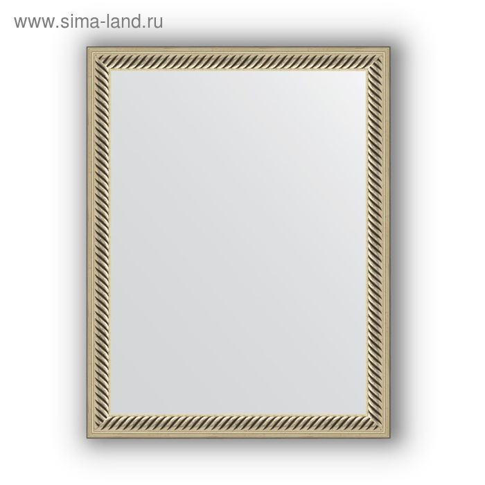 Зеркало в багетной раме - витое серебро 28 мм, 35 х 45 см, Evoform - Фото 1