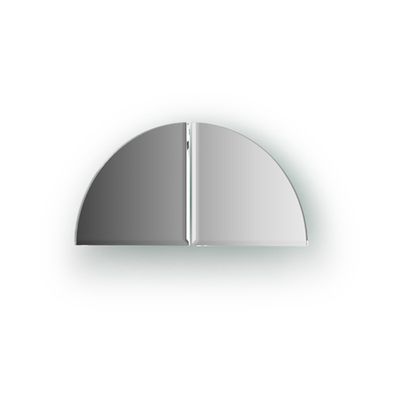 Зеркальная плитка с фацетом 5 мм, - комплект 2 шт четверть круга 10 х 10 см, серебро Evoform