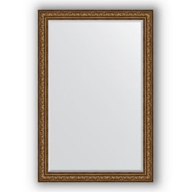 Зеркало с фацетом в багетной раме - виньетка состаренная бронза 109 мм, 120 х 180 см, Evoform
