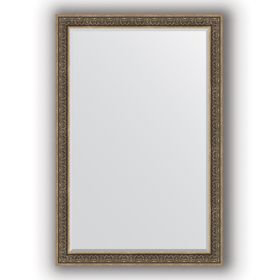 Зеркало с фацетом в багетной раме - вензель серебряный 101 мм, 119 х 179 см, Evoform