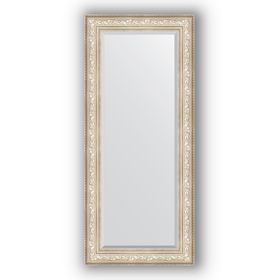 Зеркало с фацетом в багетной раме - виньетка серебро 109 мм, 70 х 160 см, Evoform