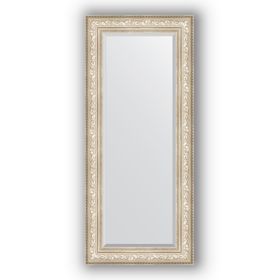 Зеркало с фацетом в багетной раме - виньетка серебро 109 мм, 65 х 150 см, Evoform