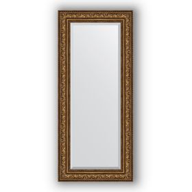 Зеркало с фацетом в багетной раме - виньетка состаренная бронза 109 мм, 65 х 150 см, Evoform
