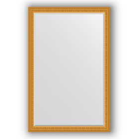 Зеркало с фацетом в багетной раме - сусальное золото 80 мм, 115 х 175 см, Evoform