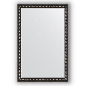 Зеркало с фацетом в багетной раме - чёрный ардеко 81 мм, 115 х 175 см, Evoform