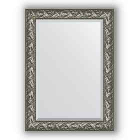 Зеркало с фацетом в багетной раме - византия серебро 99 мм, 79 х 109 см, Evoform
