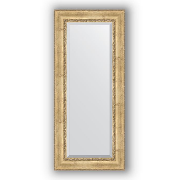 Зеркало с фацетом в багетной раме - состаренное серебро с орнаментом 120 мм, 67 х 152 см, Evoform
