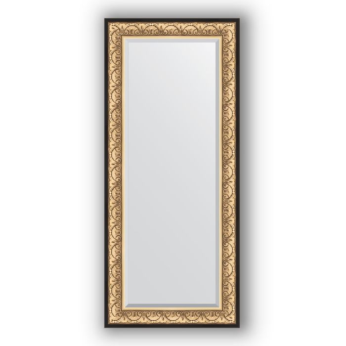 Зеркало с фацетом в багетной раме - барокко золото 106 мм, 70 х 160 см, Evoform