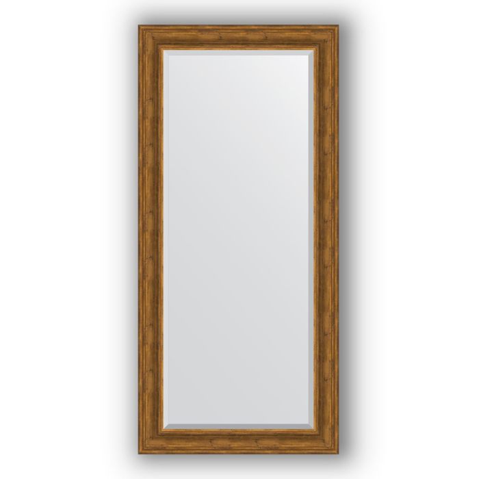 Зеркало с фацетом в багетной раме - травленая бронза 99 мм, 79 х 169 см, Evoform