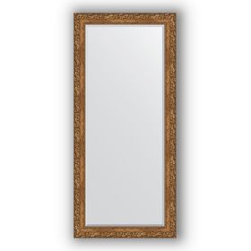 Зеркало с фацетом в багетной раме - виньетка бронзовая 85 мм, 75 х 165 см, Evoform